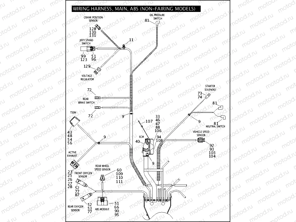 WIRING HARNESS, MAIN, ABS (NON-FAIRING MODELS) (5 OF 5)