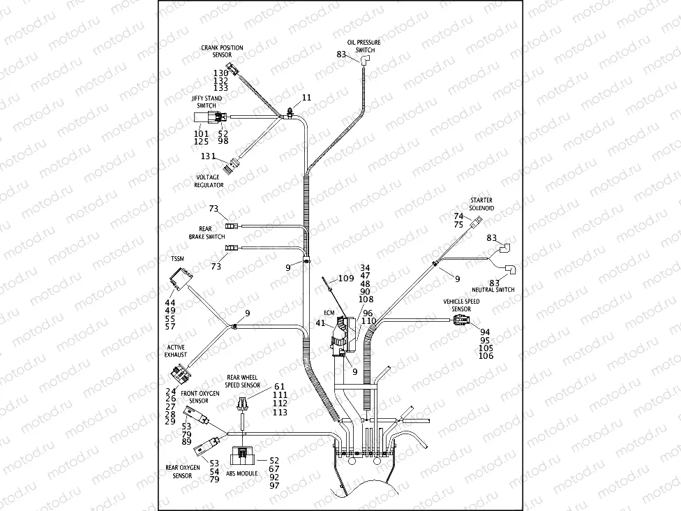 WIRING HARNESS, MAIN, ABS (NON-FAIRING MODELS) (5 OF 5)