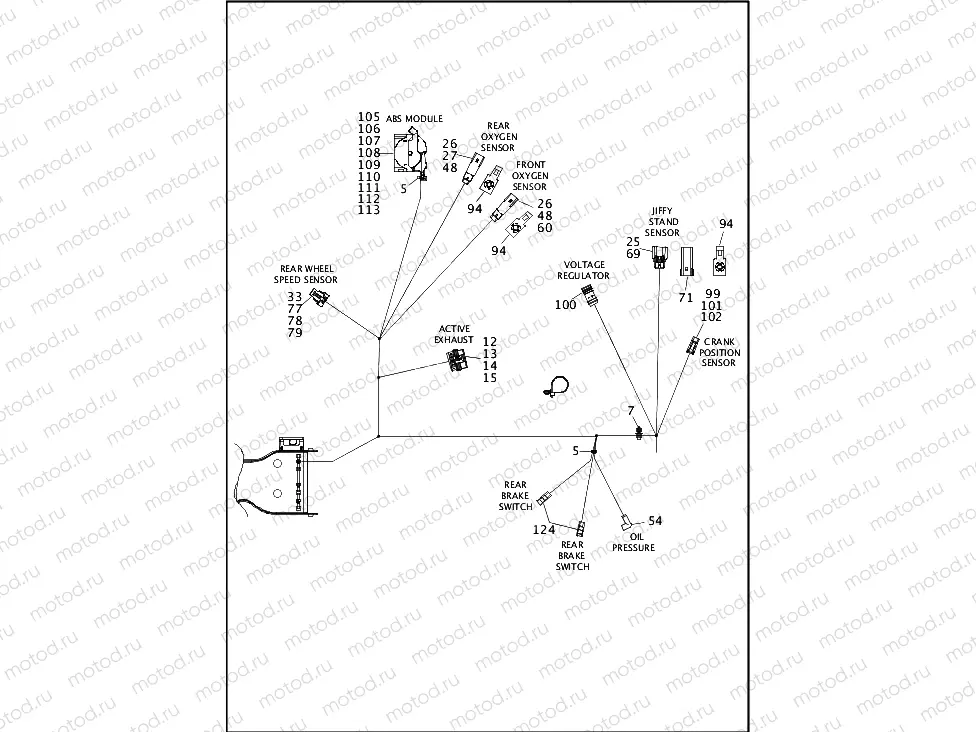 WIRING HARNESS, MAIN, ABS (NON-FAIRING MODELS) (7 OF 8)