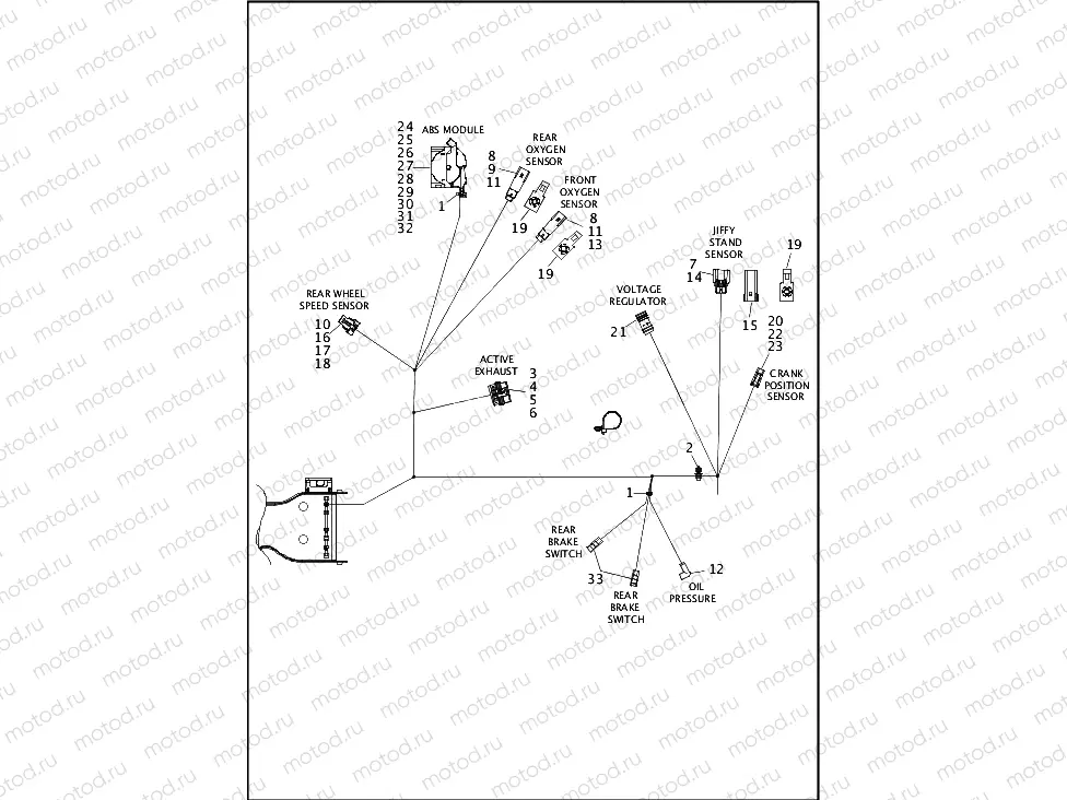 WIRING HARNESS, MAIN, ABS (NON-FAIRING MODELS) (7 OF 8)