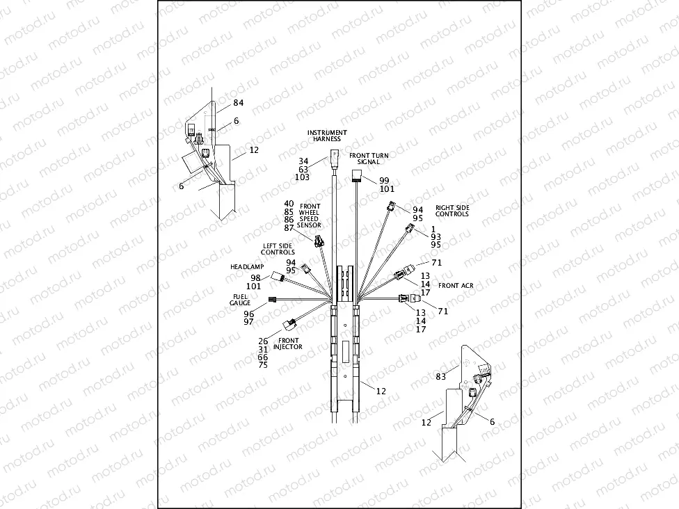 WIRING HARNESS, MAIN, ABS - TWIN CAM 103â¢ - FXST, FLSTC, FLSTF, FLSTN & FLSTFB (1 OF 5)