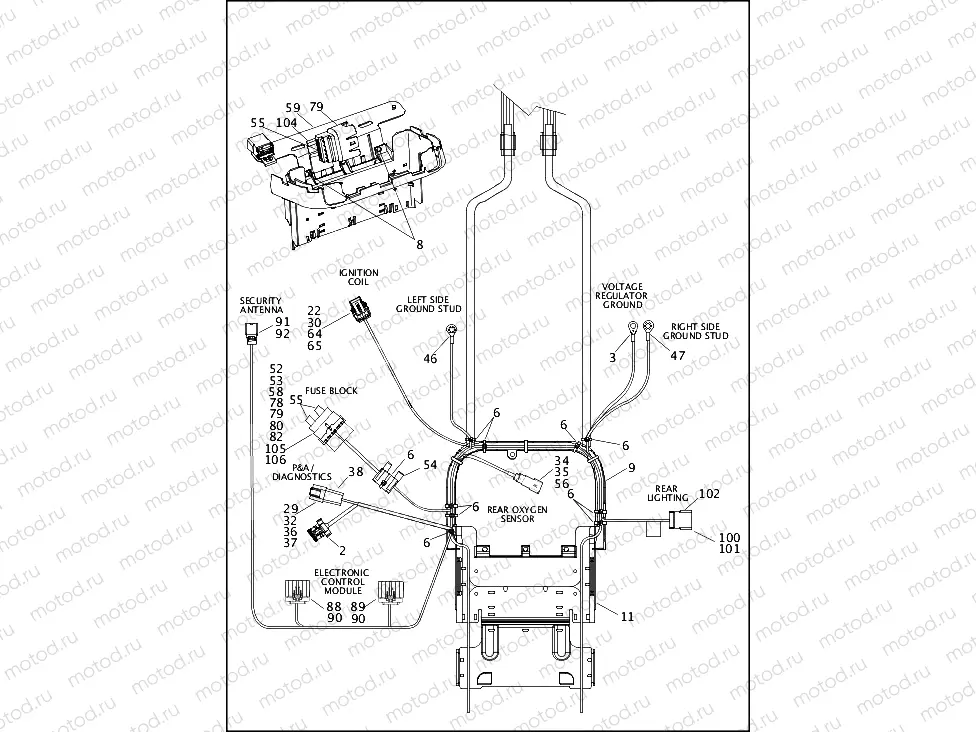 WIRING HARNESS, MAIN, ABS - TWIN CAM 96â¢ - FLSTC, FLSTF, FLSTN & FLSTFB (3 OF 5)