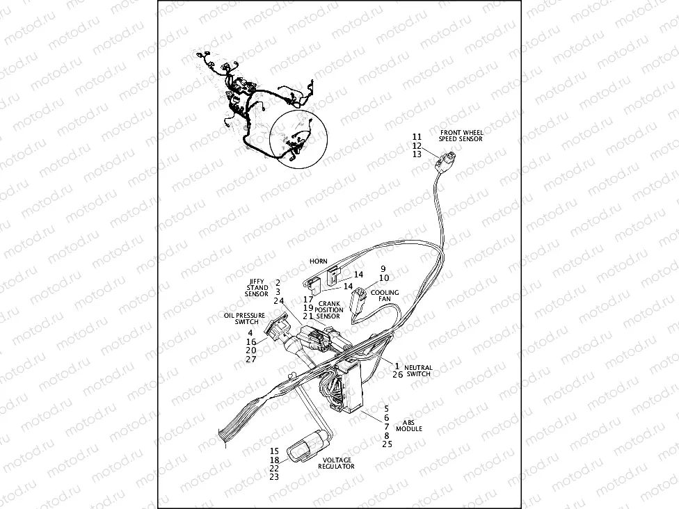 WIRING HARNESS, MAIN ABS, XG500, XG750 (FRONT LOWER)