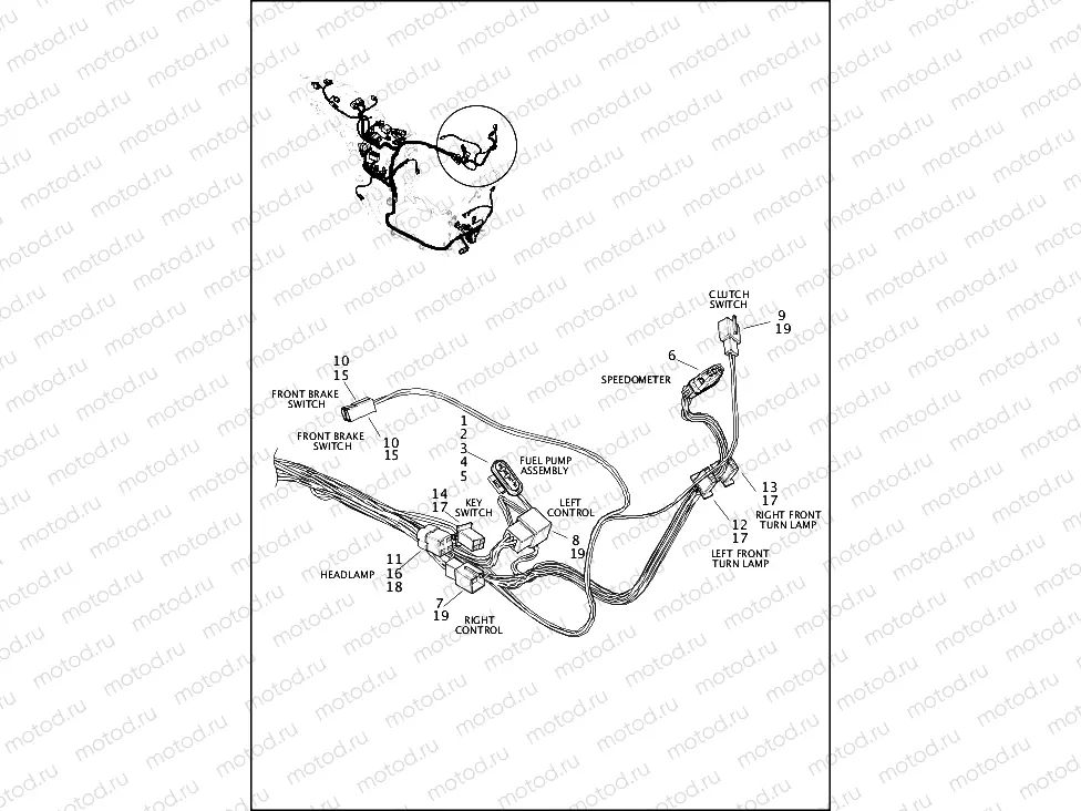 WIRING HARNESS, MAIN ABS, XG500, XG750 (FRONT UPPER)