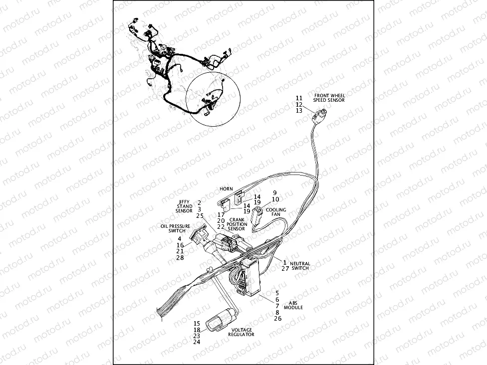 WIRING HARNESS, MAIN ABS, XG750A (FRONT LOWER)