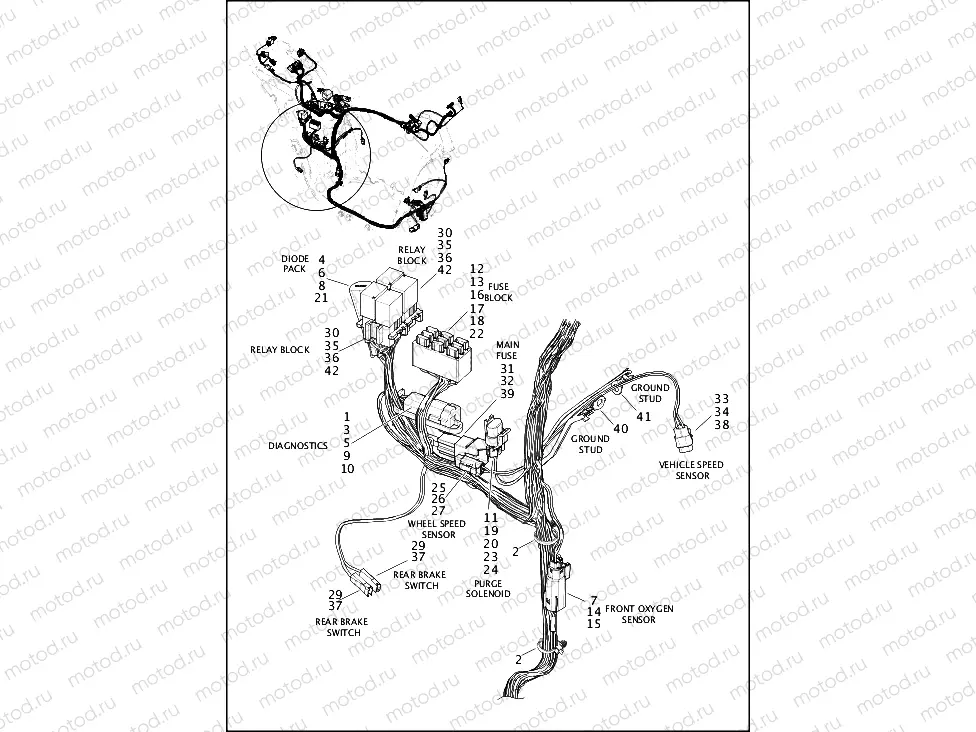 WIRING HARNESS, MAIN ABS, XG750A (REAR LOWER)