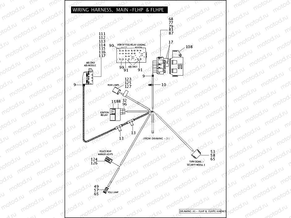 WIRING HARNESS, MAIN - FLHP & FLHPE (CONTINUED)