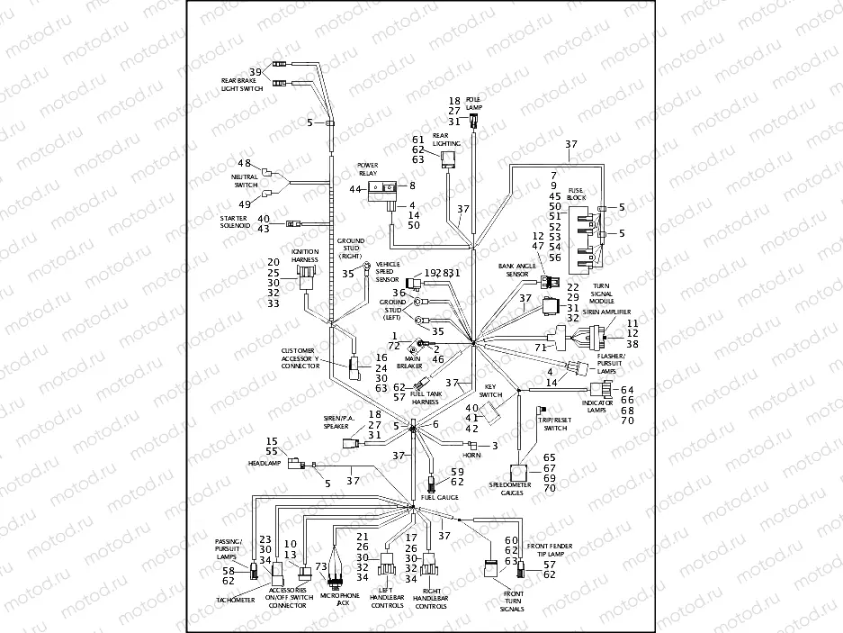 WIRING HARNESS, MAIN - FLHP/FLHPI (2 OF 2)