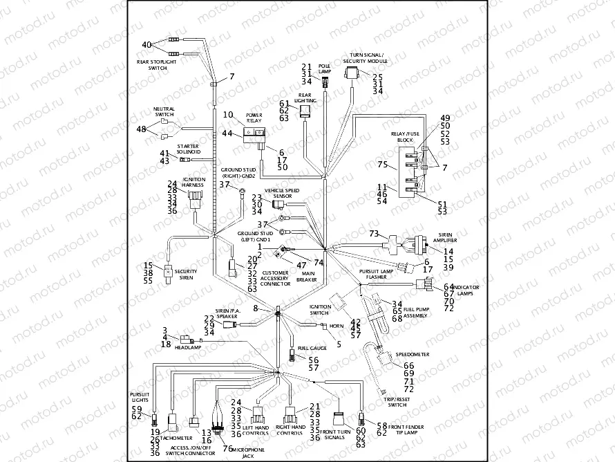WIRING HARNESS, MAIN - FLHPI & FLHPEI (1 OF 2)