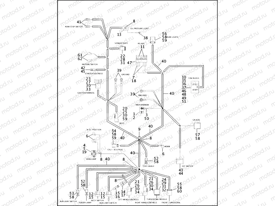 WIRING HARNESS, MAIN - FLHR & FLHRCI (2 OF 2)