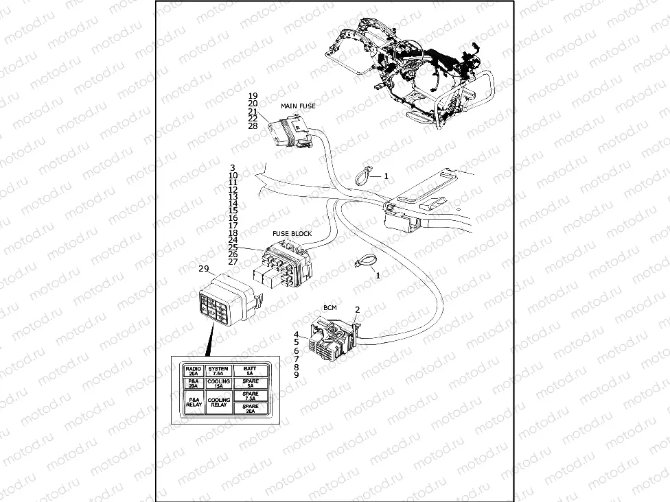 WIRING HARNESS, MAIN - FLHR, FLHRXS (9 OF 10)