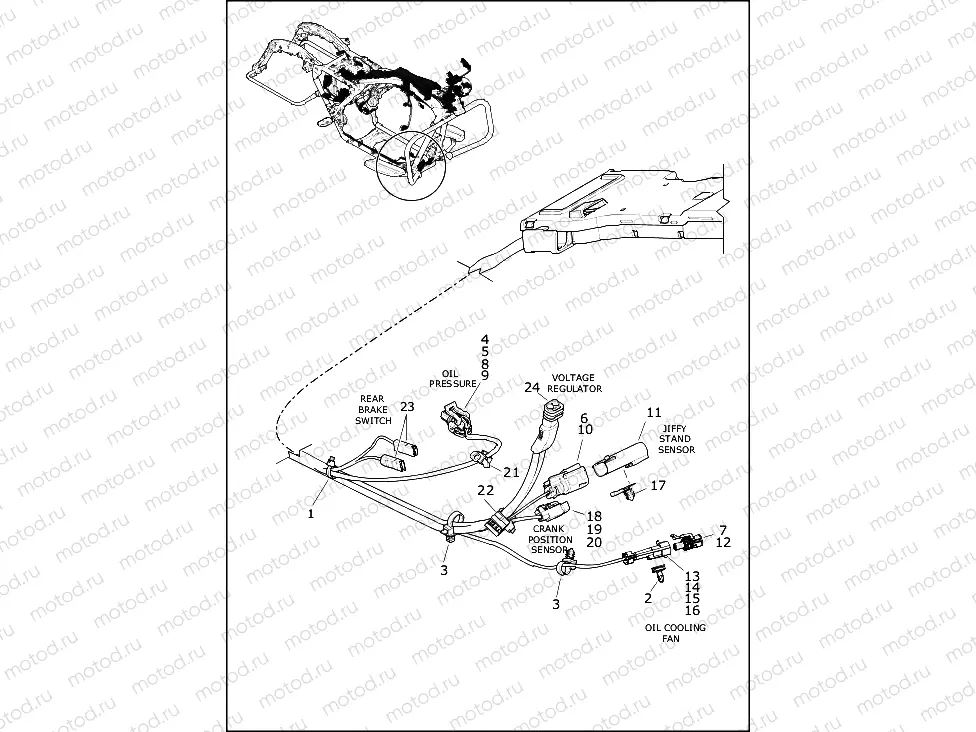 WIRING HARNESS, MAIN - FLHT, FLHX, FLHXS (8 OF 10)
