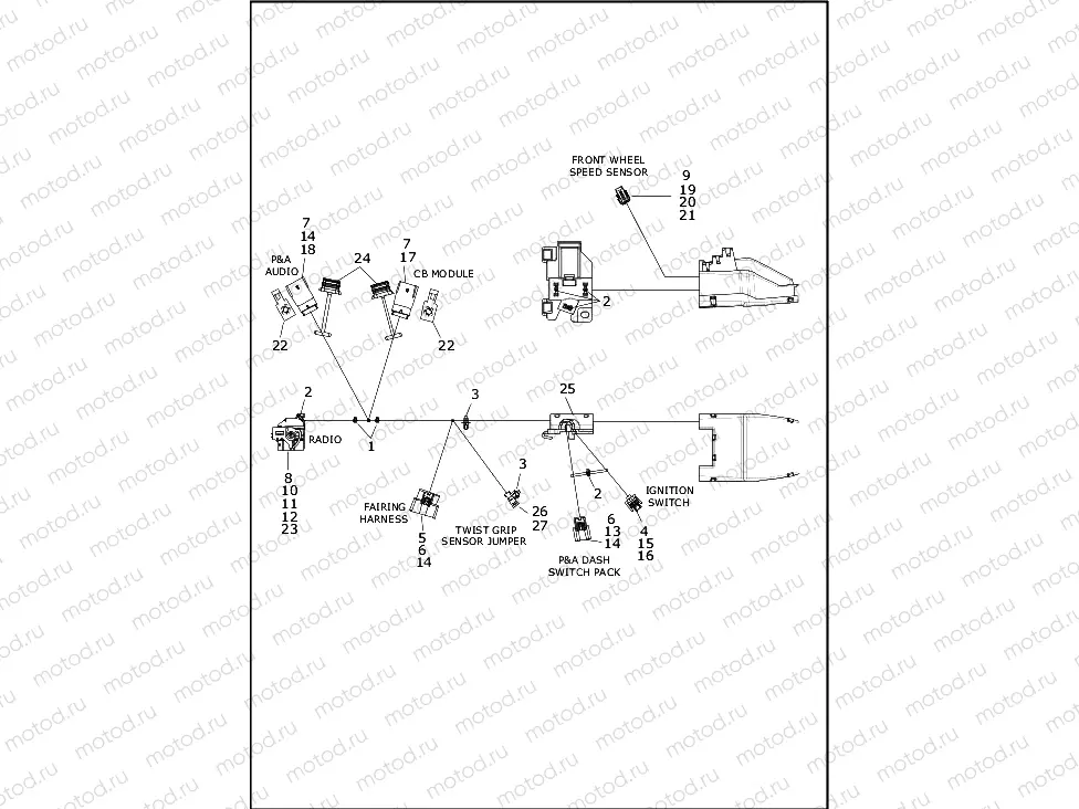 WIRING HARNESS, MAIN - FLHTCUTG (2 OF 9)