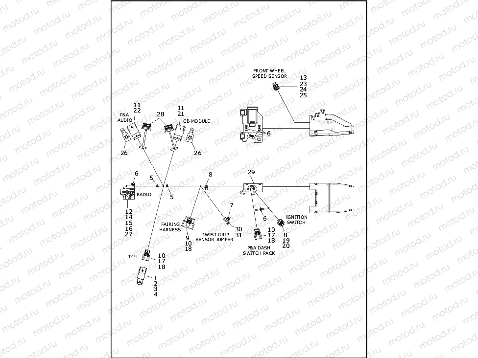 WIRING HARNESS, MAIN - FLHTCUTG (2 OF 9)