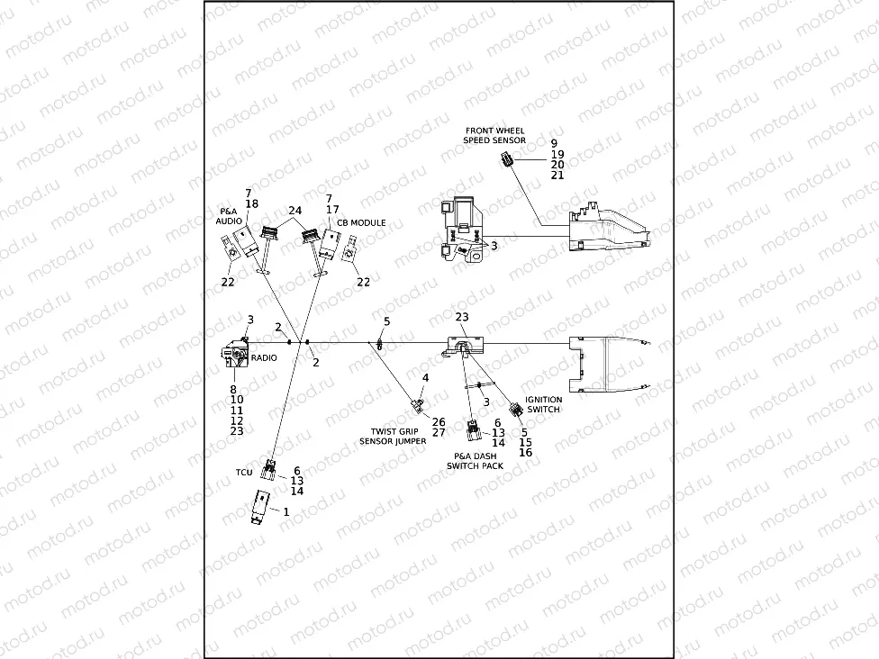 WIRING HARNESS, MAIN - FLHTCUTG (2 OF 9)