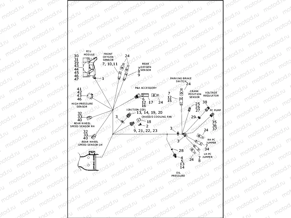 WIRING HARNESS, MAIN - FLHTCUTG (7 OF 9)