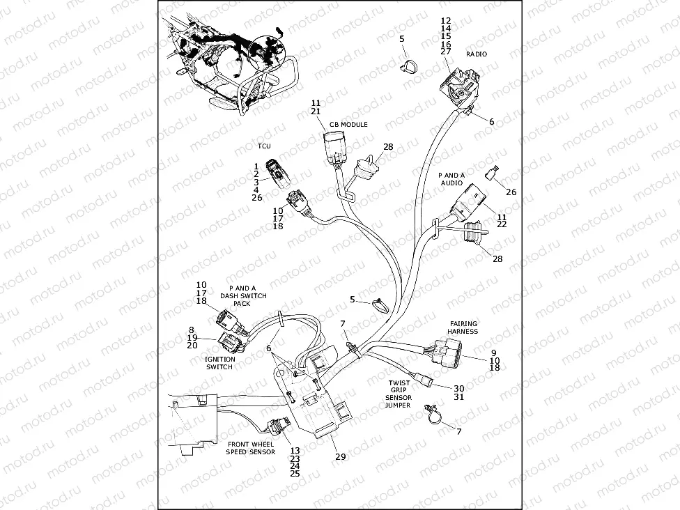 WIRING HARNESS, MAIN - FLHTK (2 OF 10)