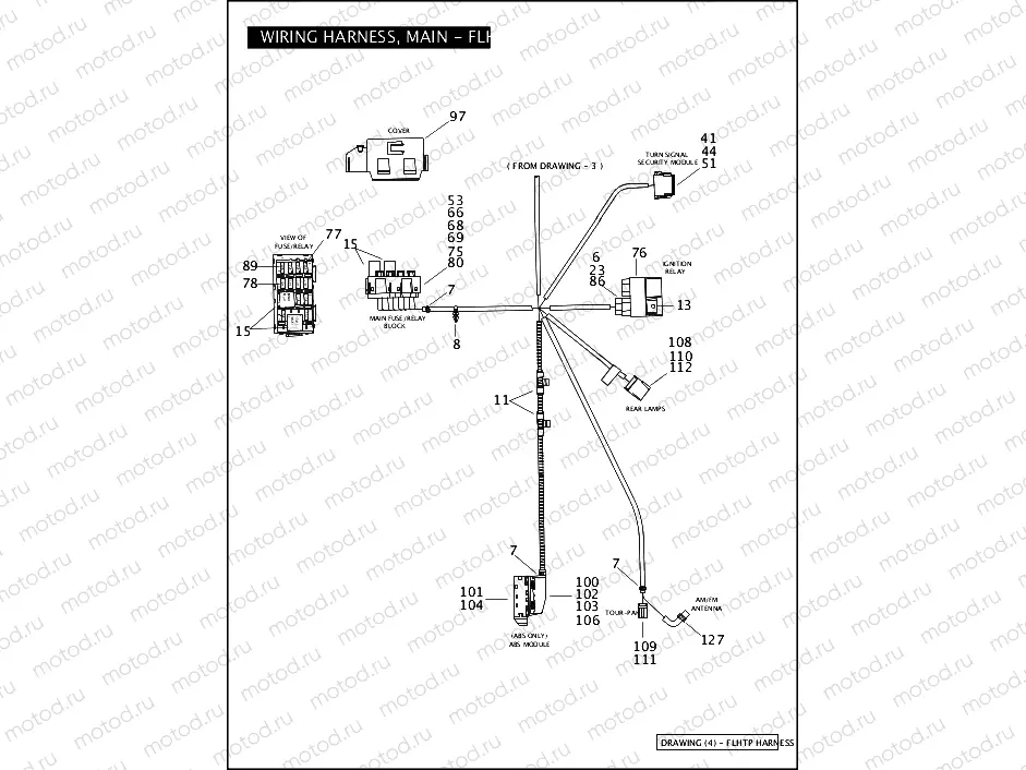 WIRING HARNESS, MAIN - FLHTP (CONTINUED)