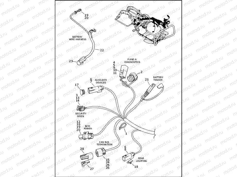 WIRING HARNESS, MAIN - FLTRX, FLTRXS (10 OF 10)