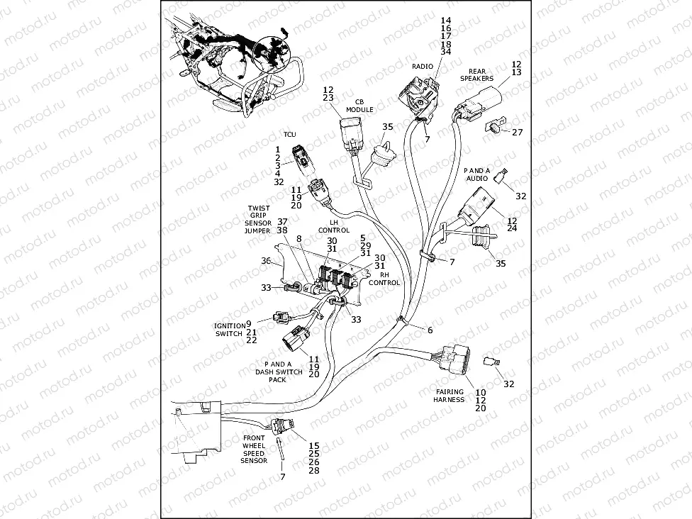 WIRING HARNESS, MAIN - FLTRX, FLTRXS (2 OF 10)