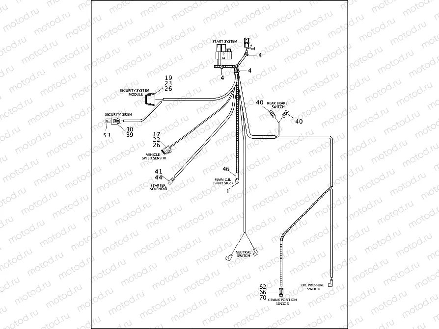 WIRING HARNESS, MAIN - FUEL INJECTED (2 OF 2)
