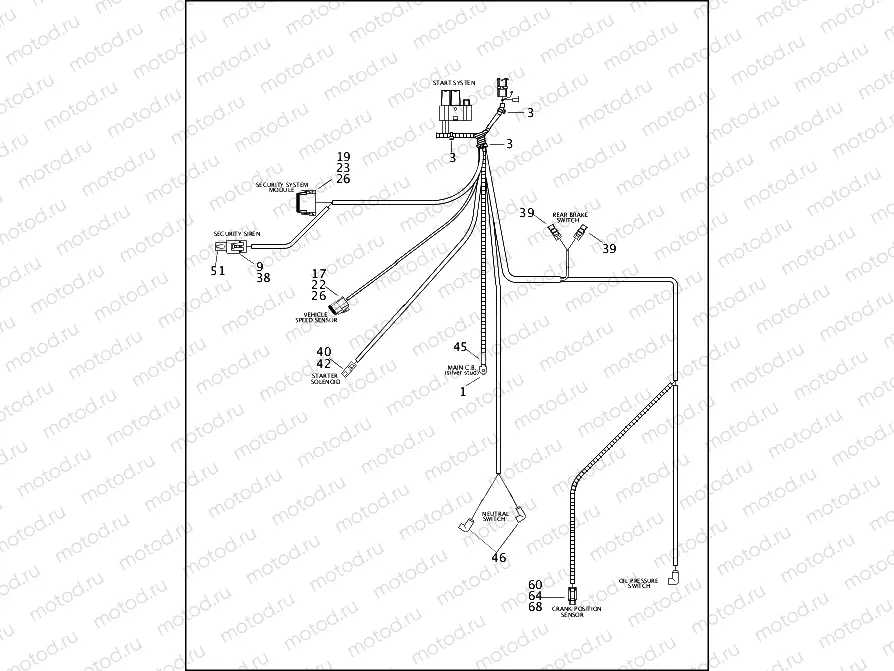 WIRING HARNESS, MAIN - FUEL INJECTED (2 OF 2)