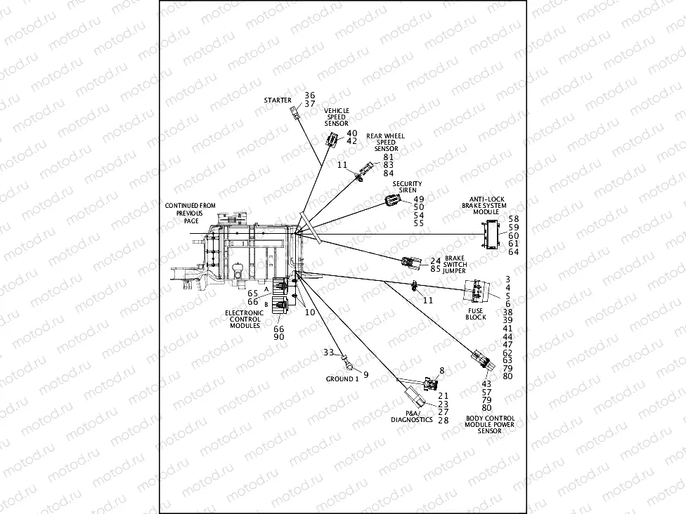 WIRING HARNESS, MAIN, KEYLESS, ABS (3 OF 4)