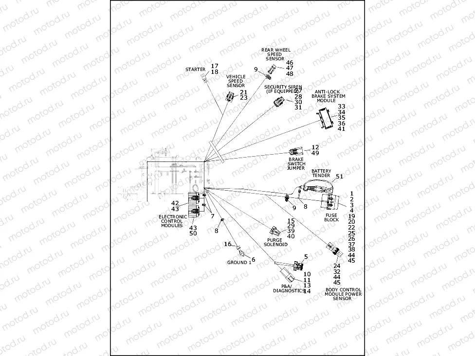 WIRING HARNESS, MAIN, KEYLESS, ABS (3 OF 4)