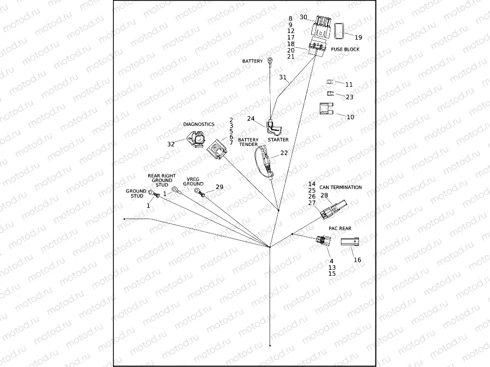 WIRING HARNESS, MAIN, NON-ABS (3 OF 4)