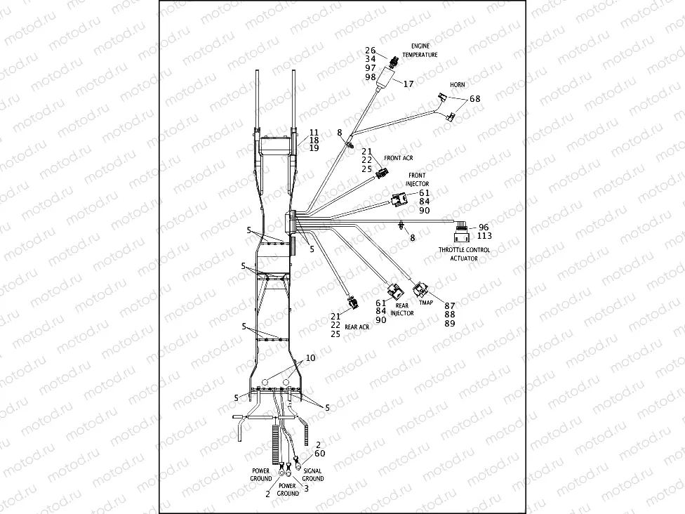 WIRING HARNESS, MAIN, NON-ABS (FAIRING MODELS) (2 OF 6)