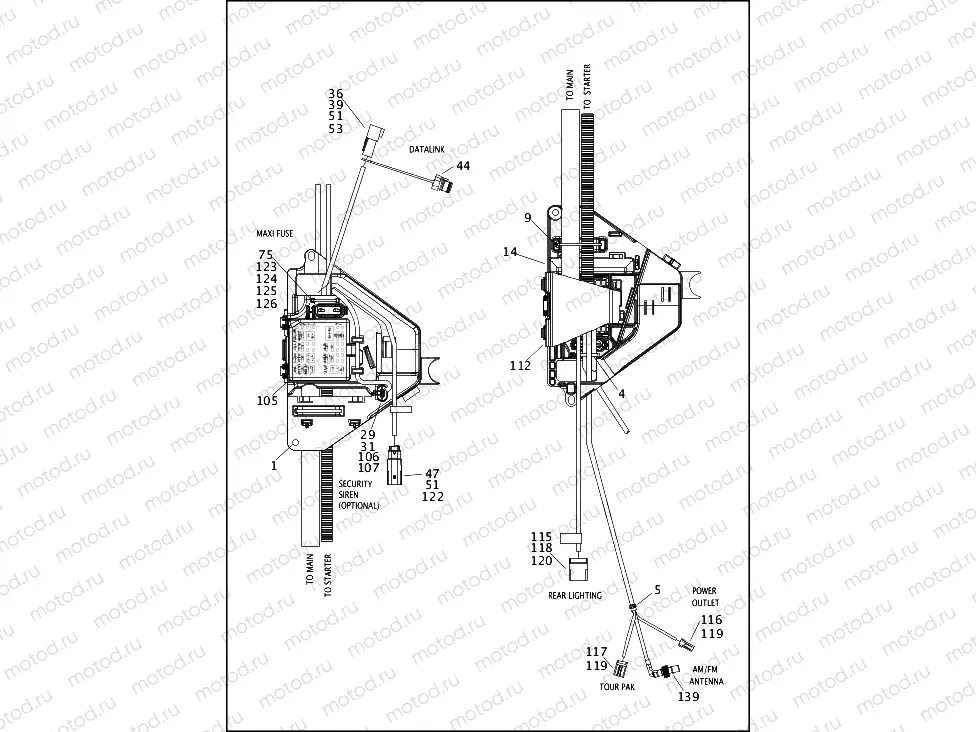 WIRING HARNESS, MAIN, NON-ABS (FAIRING MODELS) (4 OF 6)