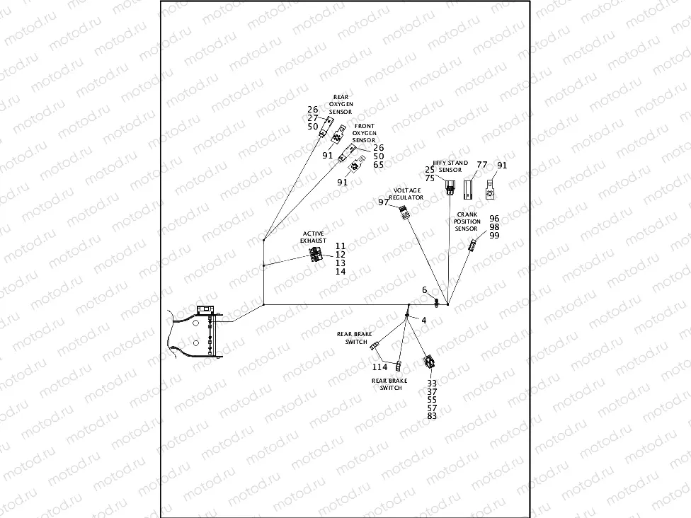 WIRING HARNESS, MAIN, NON-ABS (FAIRING MODELS) - FLHX (7 OF 8)