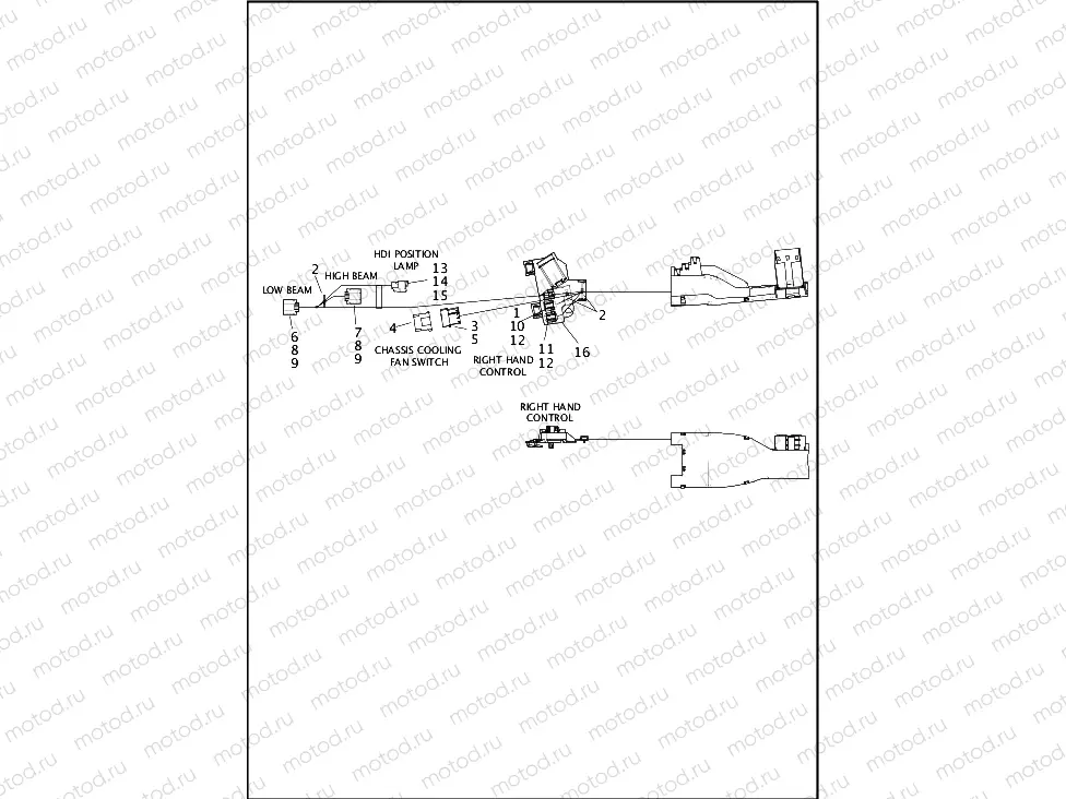 WIRING HARNESS, MAIN, NON-ABS - FLHR (2 OF 8)