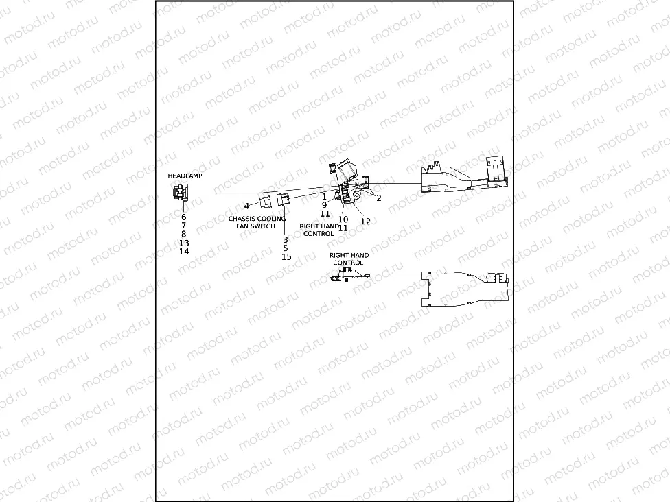 WIRING HARNESS, MAIN, NON-ABS - FLHR (2 OF 8)