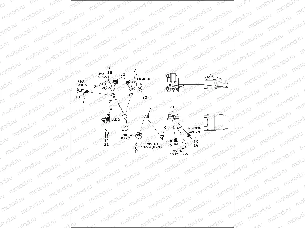 WIRING HARNESS, MAIN, NON-ABS - FLHX (2 OF 8)