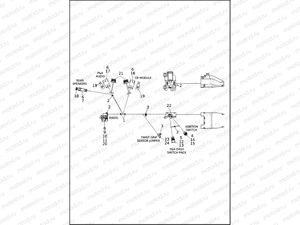 WIRING HARNESS, MAIN, NON-ABS - FLHX (2 OF 8)