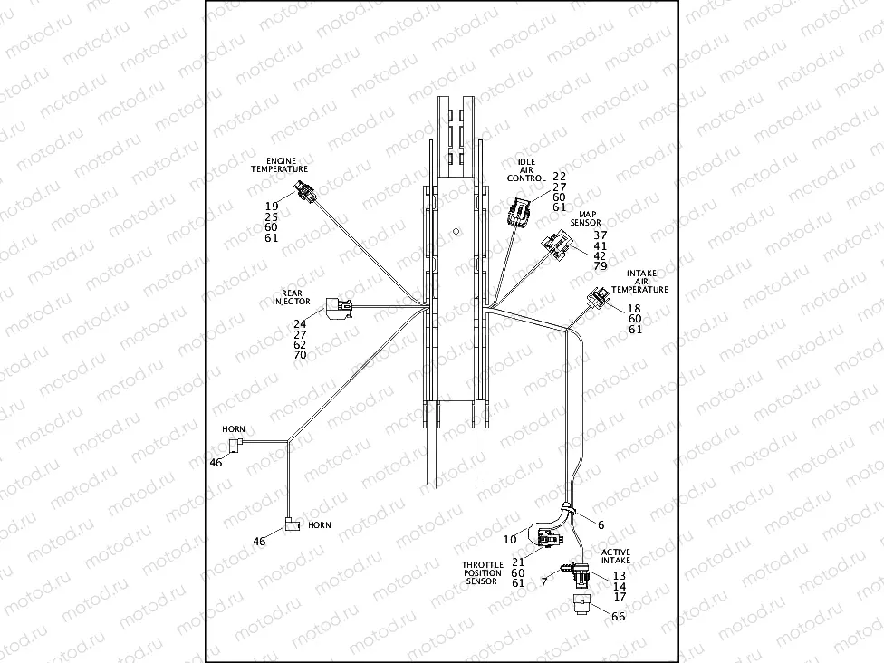 WIRING HARNESS, MAIN, NON-ABS - FLSTC, FLSTF, FLSTN & FLSTFB (2 OF 6)