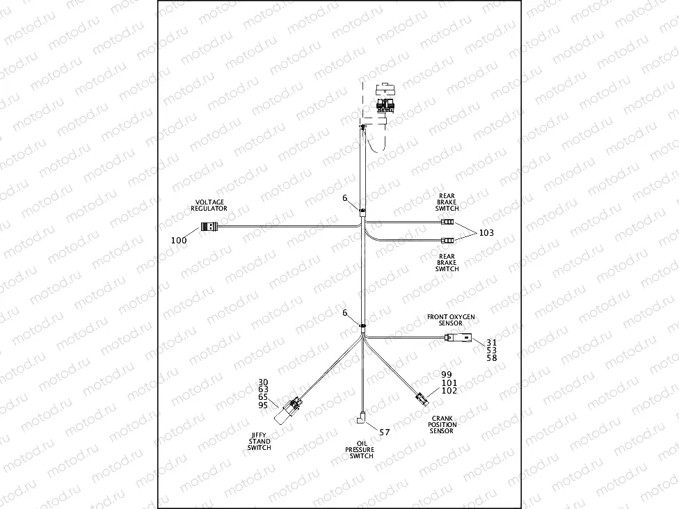 WIRING HARNESS, MAIN, NON-ABS - FLSTC, FLSTF, FLSTN & FLSTFB (5 OF 6)