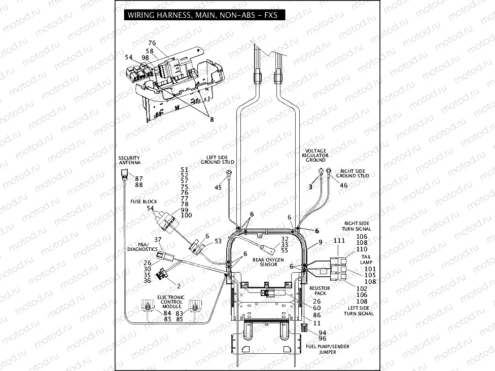 WIRING HARNESS, MAIN, NON-ABS - FXS (3 OF 5)