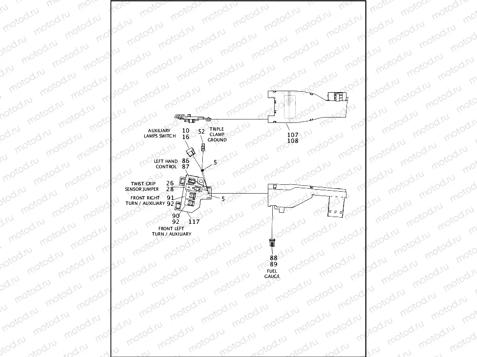 WIRING HARNESS, MAIN, NON-ABS (NON-FAIRING MODELS) (1 OF 8)