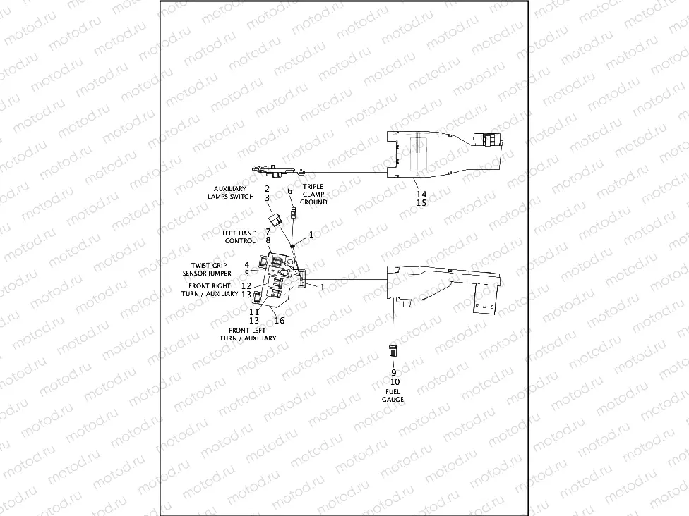 WIRING HARNESS, MAIN, NON-ABS (NON-FAIRING MODELS) (1 OF 8)