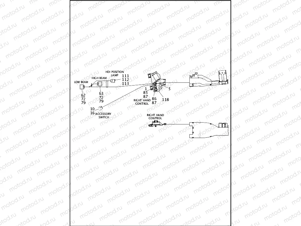 WIRING HARNESS, MAIN, NON-ABS (NON-FAIRING MODELS) (2 OF 8)