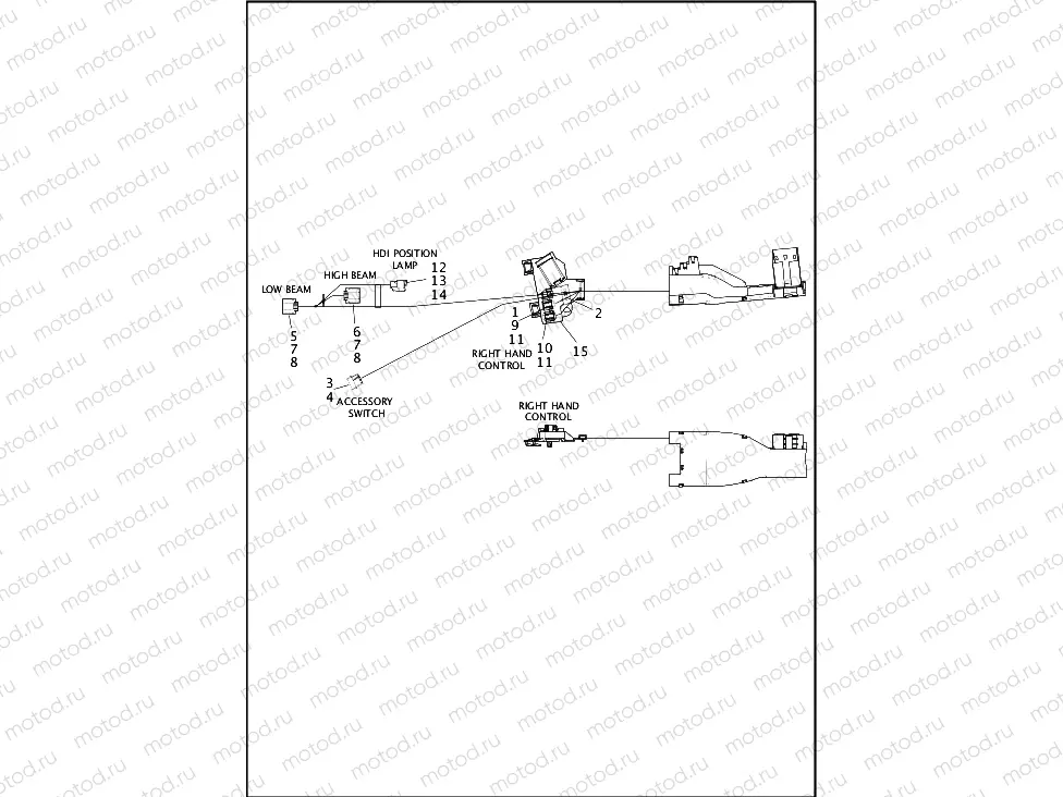 WIRING HARNESS, MAIN, NON-ABS (NON-FAIRING MODELS) (2 OF 8)