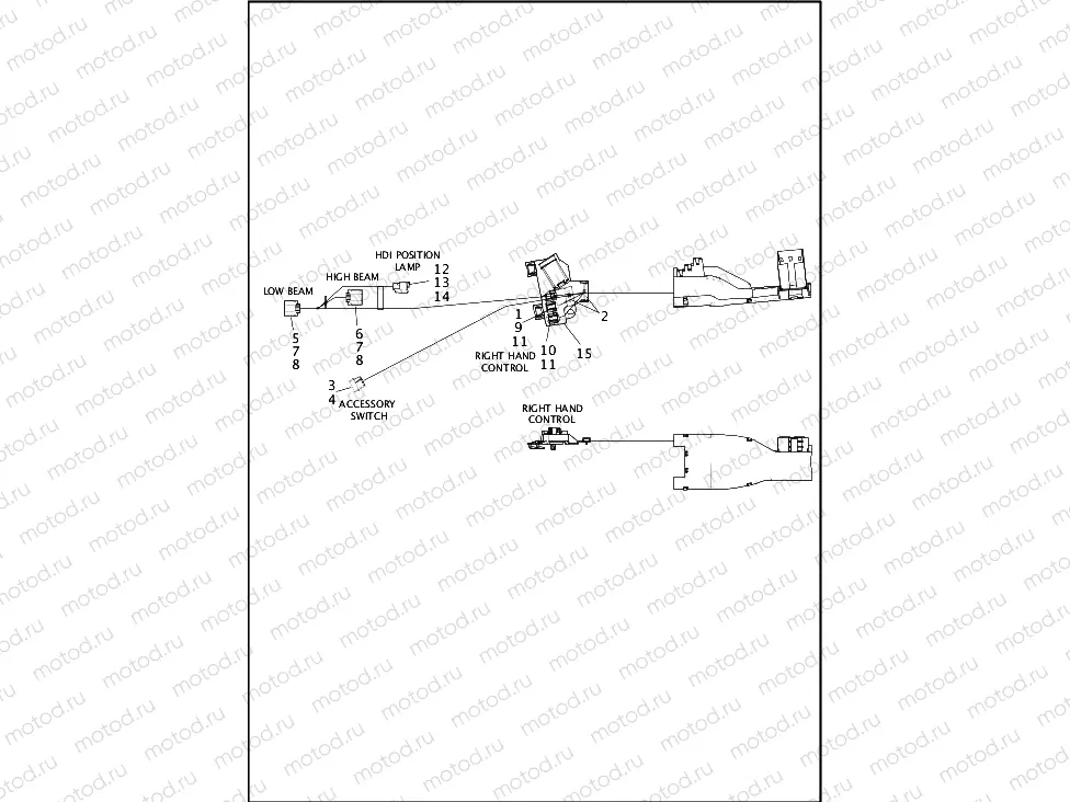 WIRING HARNESS, MAIN, NON-ABS (NON-FAIRING MODELS) (2 OF 8)