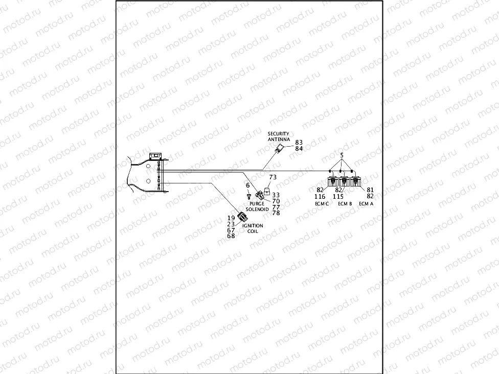 WIRING HARNESS, MAIN, NON-ABS (NON-FAIRING MODELS) (4 OF 8)
