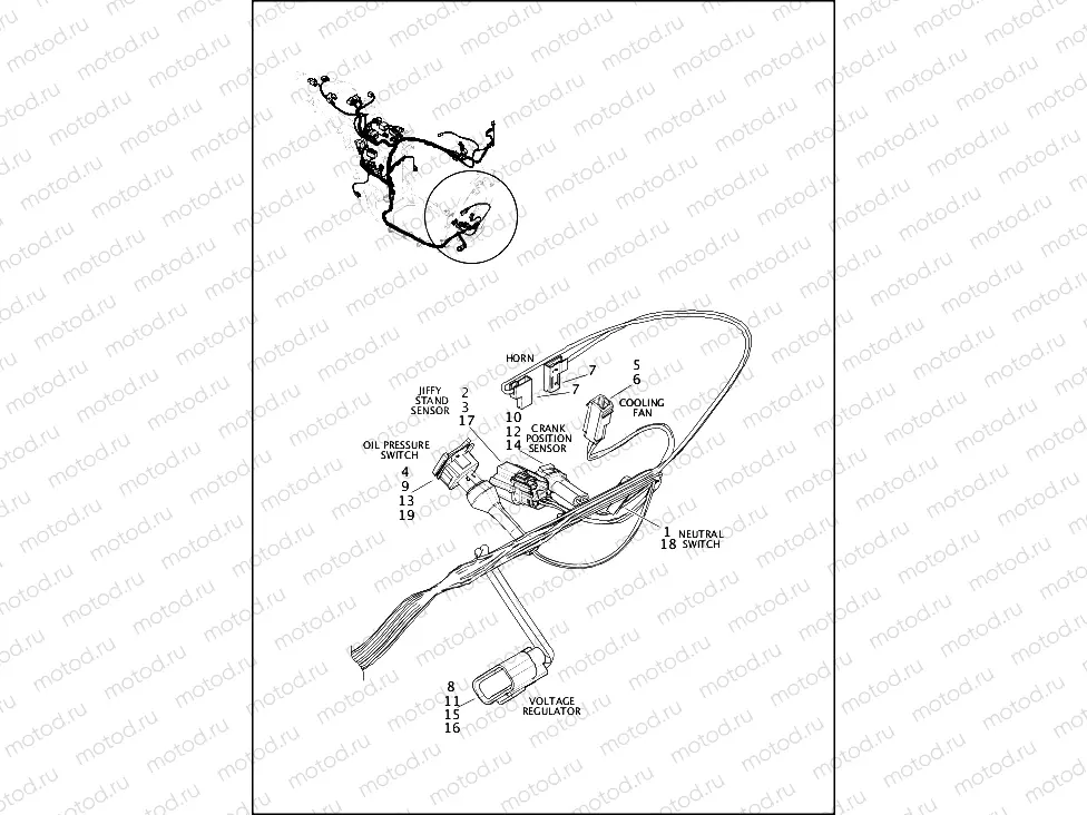 WIRING HARNESS, MAIN NON-ABS - XG500, XG750 (FRONT LOWER)