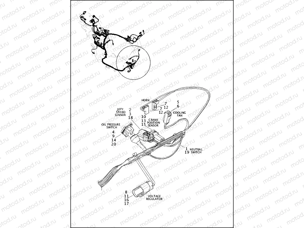 WIRING HARNESS, MAIN NON-ABS - XG750A (FRONT LOWER)
