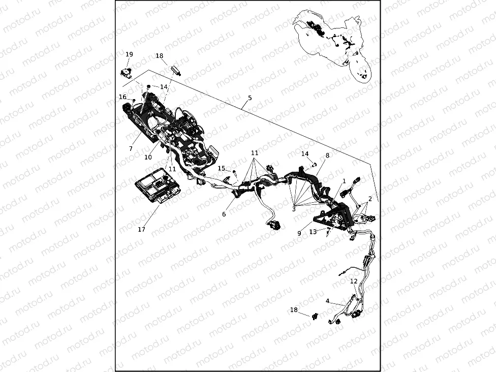 WIRING HARNESS, MAIN RA1250 (1 OF 7)