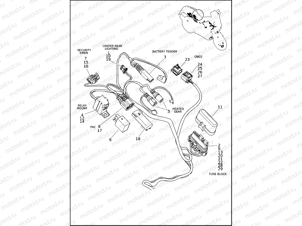 WIRING HARNESS, MAIN RA1250 (2 OF 7)