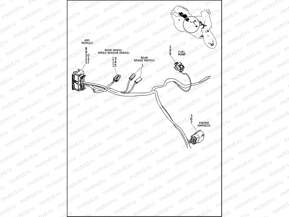 WIRING HARNESS, MAIN RA1250 (5 OF 7)